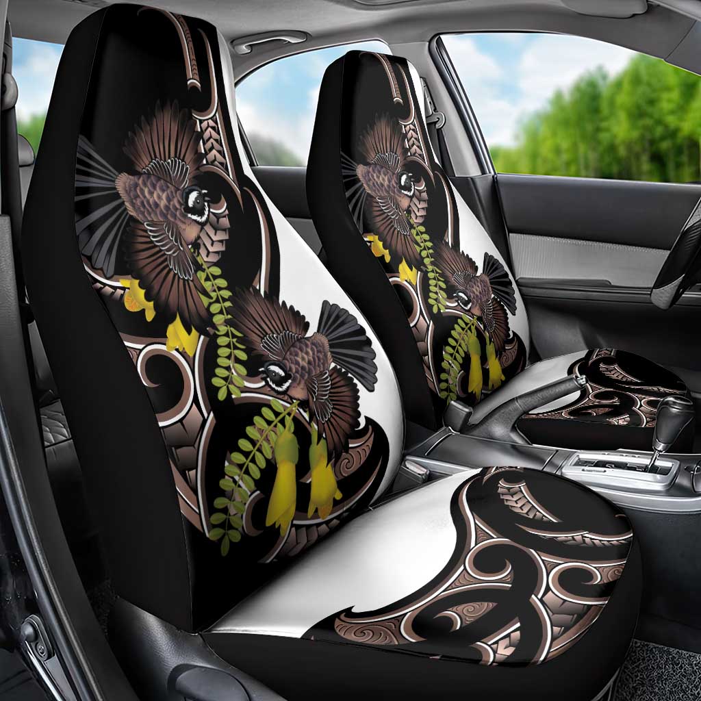 New Zealand Valentines Day Car Seat Cover Piwakawaka Lovers Maori Koru Tattoo - Aussie Hoodie