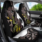 New Zealand Valentines Day Car Seat Cover Piwakawaka Lovers Maori Koru Tattoo - Aussie Hoodie