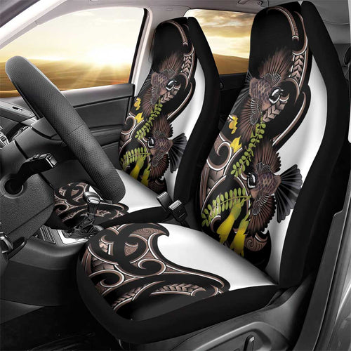 New Zealand Valentines Day Car Seat Cover Piwakawaka Lovers Maori Koru Tattoo - Aussie Hoodie