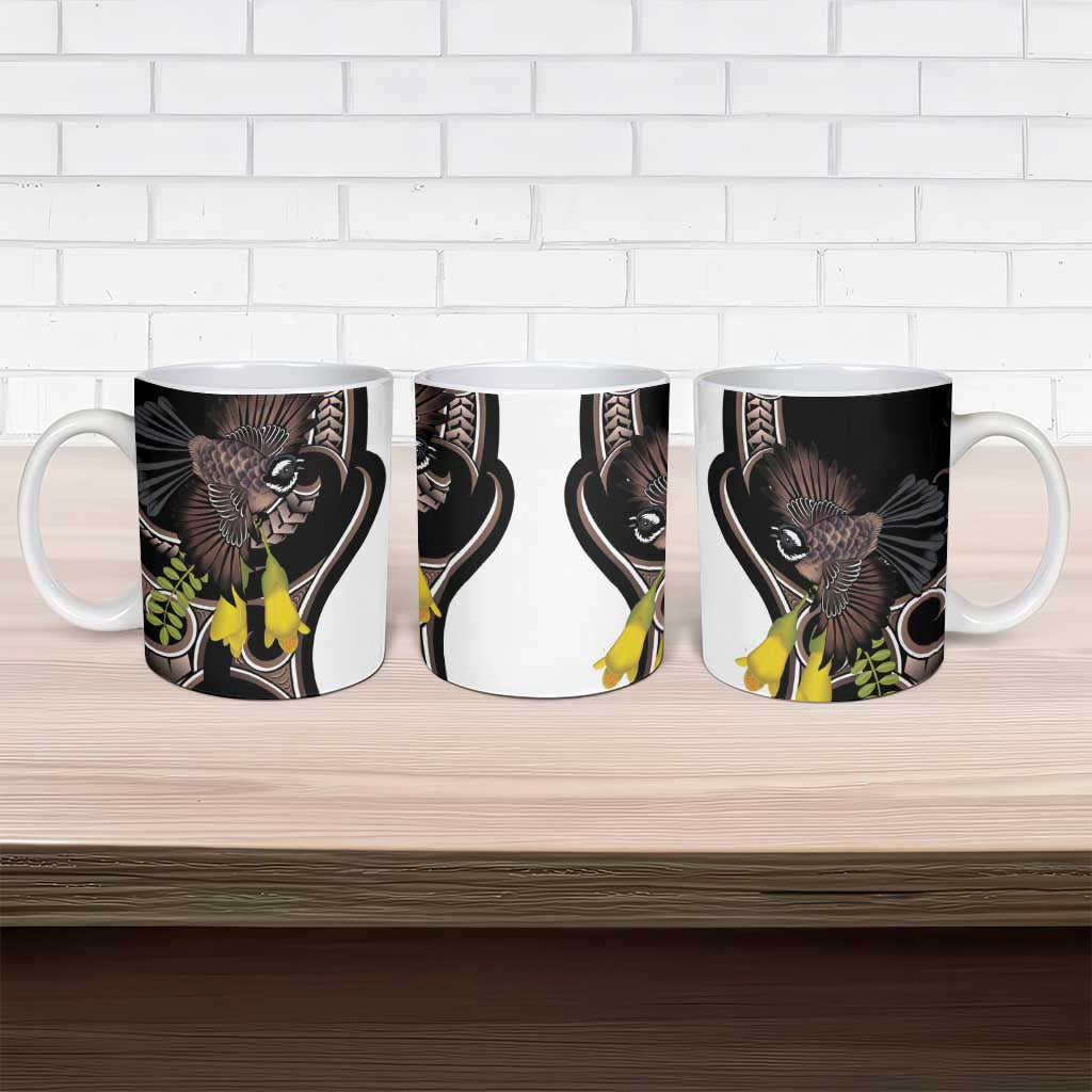 New Zealand Valentines Day Ceramic Mug Piwakawaka Lovers Maori Koru Tattoo - Aussie Hoodie