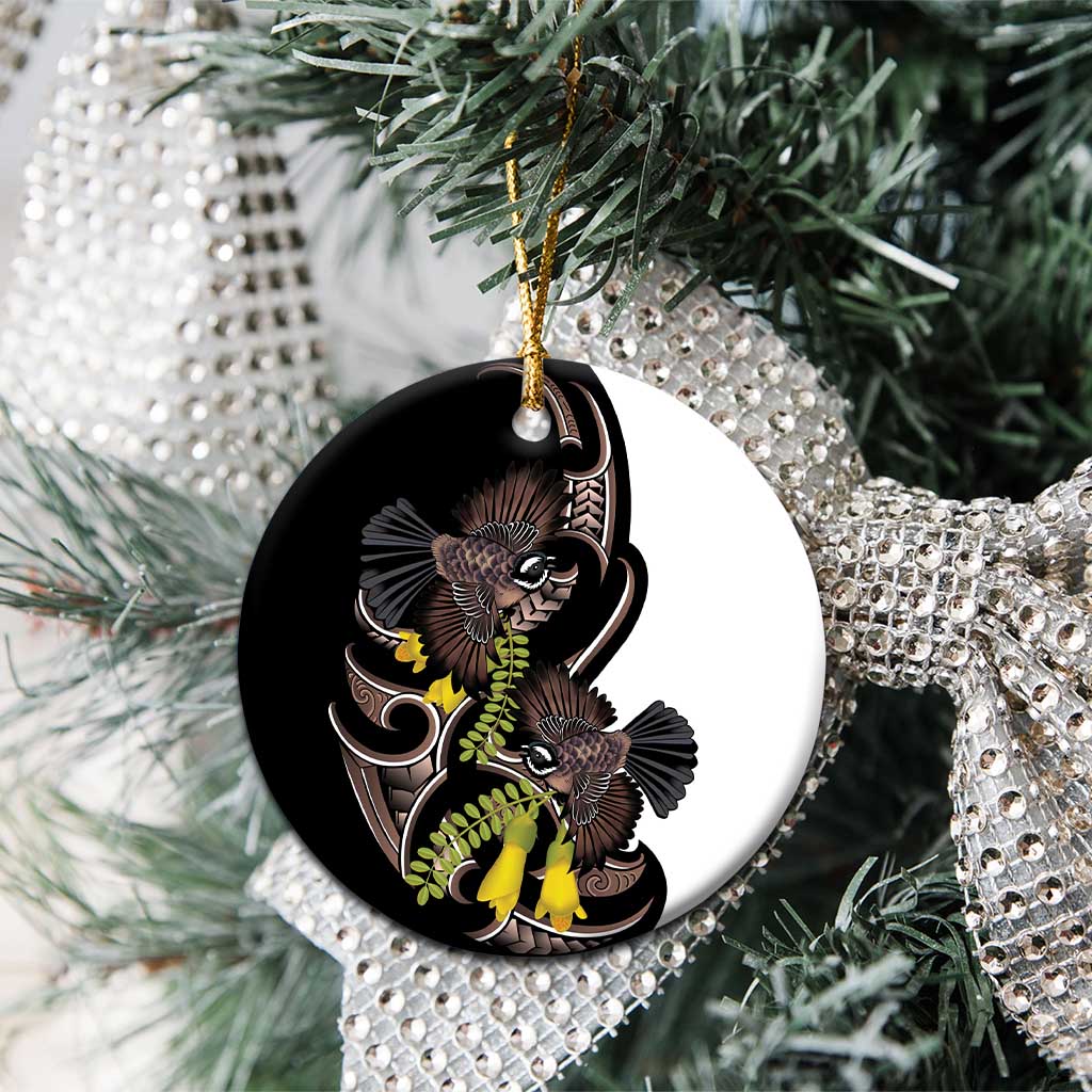 New Zealand Valentines Day Ceramic Ornament Piwakawaka Lovers Maori Koru Tattoo - Aussie Hoodie