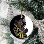 New Zealand Valentines Day Ceramic Ornament Piwakawaka Lovers Maori Koru Tattoo - Aussie Hoodie