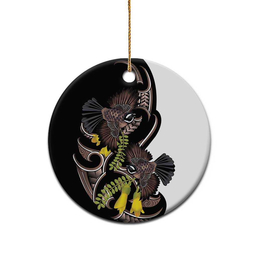 New Zealand Valentines Day Ceramic Ornament Piwakawaka Lovers Maori Koru Tattoo - Aussie Hoodie