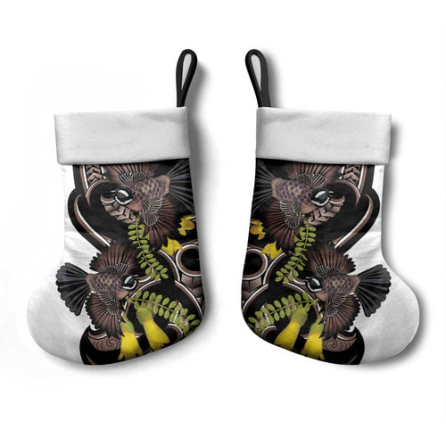New Zealand Valentines Day Christmas Stocking Piwakawaka Lovers Maori Koru Tattoo - Aussie Hoodie