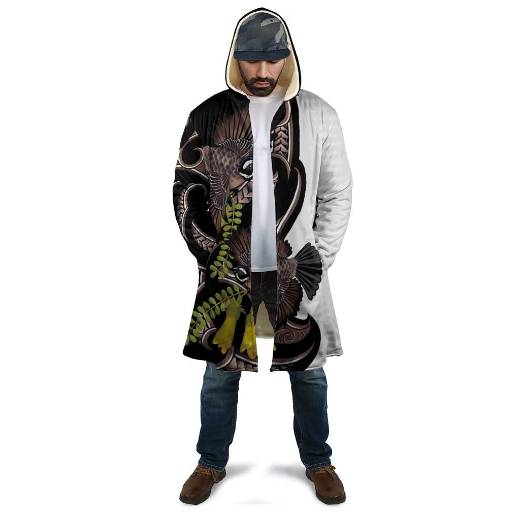 New Zealand Valentines Day Cloak Piwakawaka Lovers Maori Koru Tattoo - Aussie Hoodie