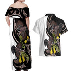 New Zealand Valentines Day Couples Matching Off Shoulder Maxi Dress and Hawaiian Shirt Piwakawaka Lovers Maori Koru Tattoo - Aussie Hoodie