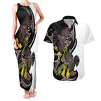 New Zealand Valentines Day Couples Matching Tank Maxi Dress and Hawaiian Shirt Piwakawaka Lovers Maori Koru Tattoo - Aussie Hoodie