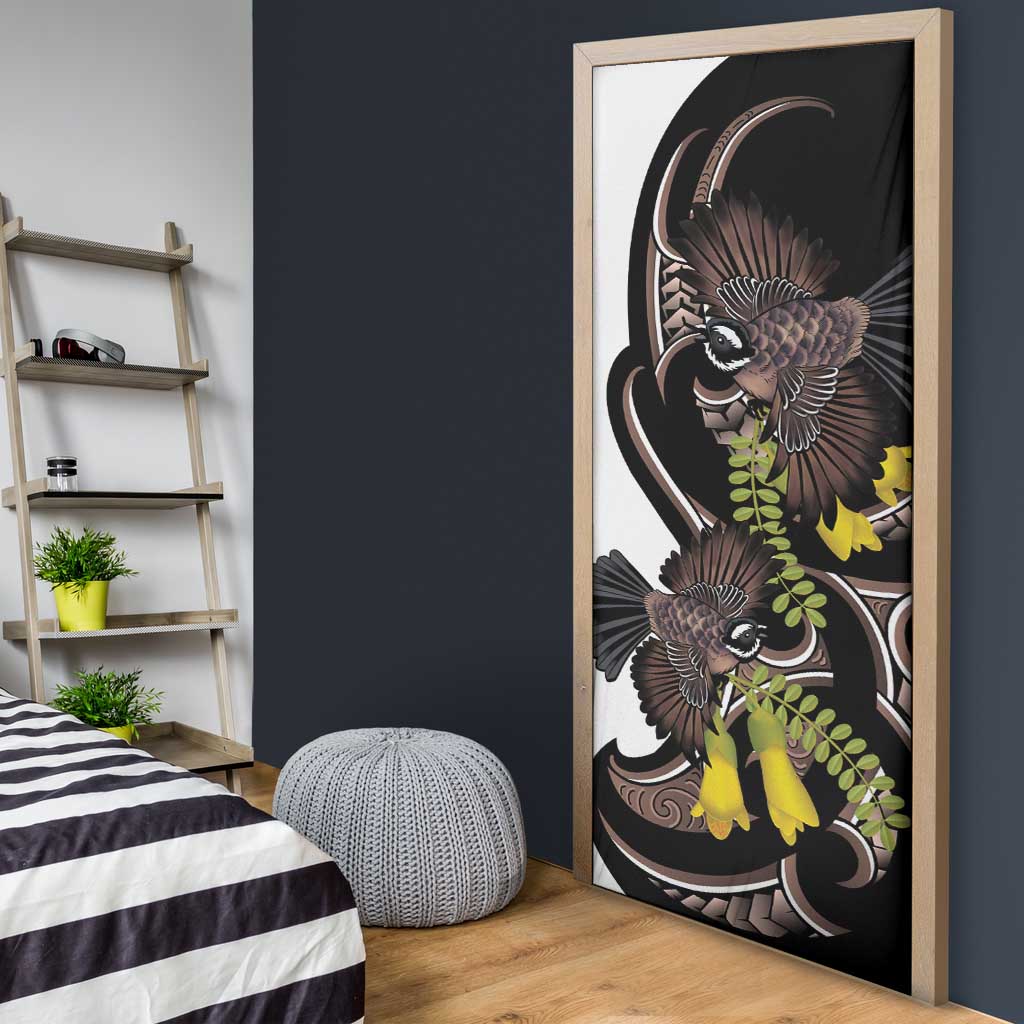 New Zealand Valentines Day Door Cover Piwakawaka Lovers Maori Koru Tattoo - Aussie Hoodie