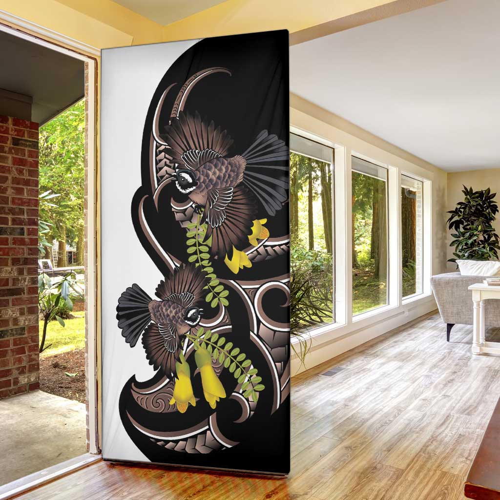 New Zealand Valentines Day Door Cover Piwakawaka Lovers Maori Koru Tattoo - Aussie Hoodie