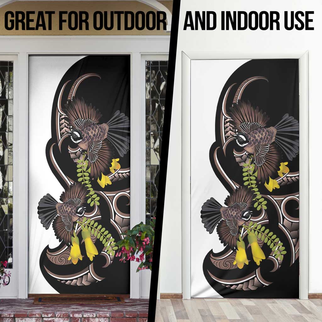 New Zealand Valentines Day Door Cover Piwakawaka Lovers Maori Koru Tattoo - Aussie Hoodie