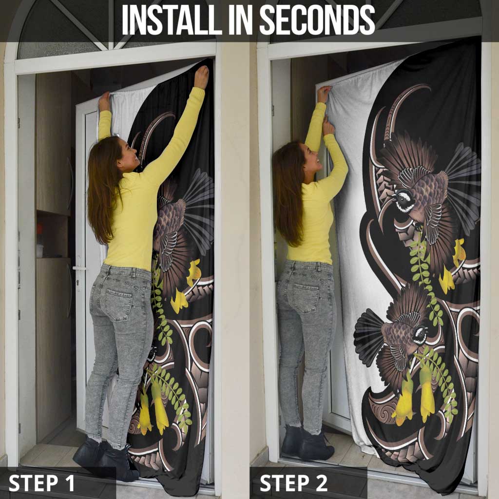 New Zealand Valentines Day Door Cover Piwakawaka Lovers Maori Koru Tattoo - Aussie Hoodie