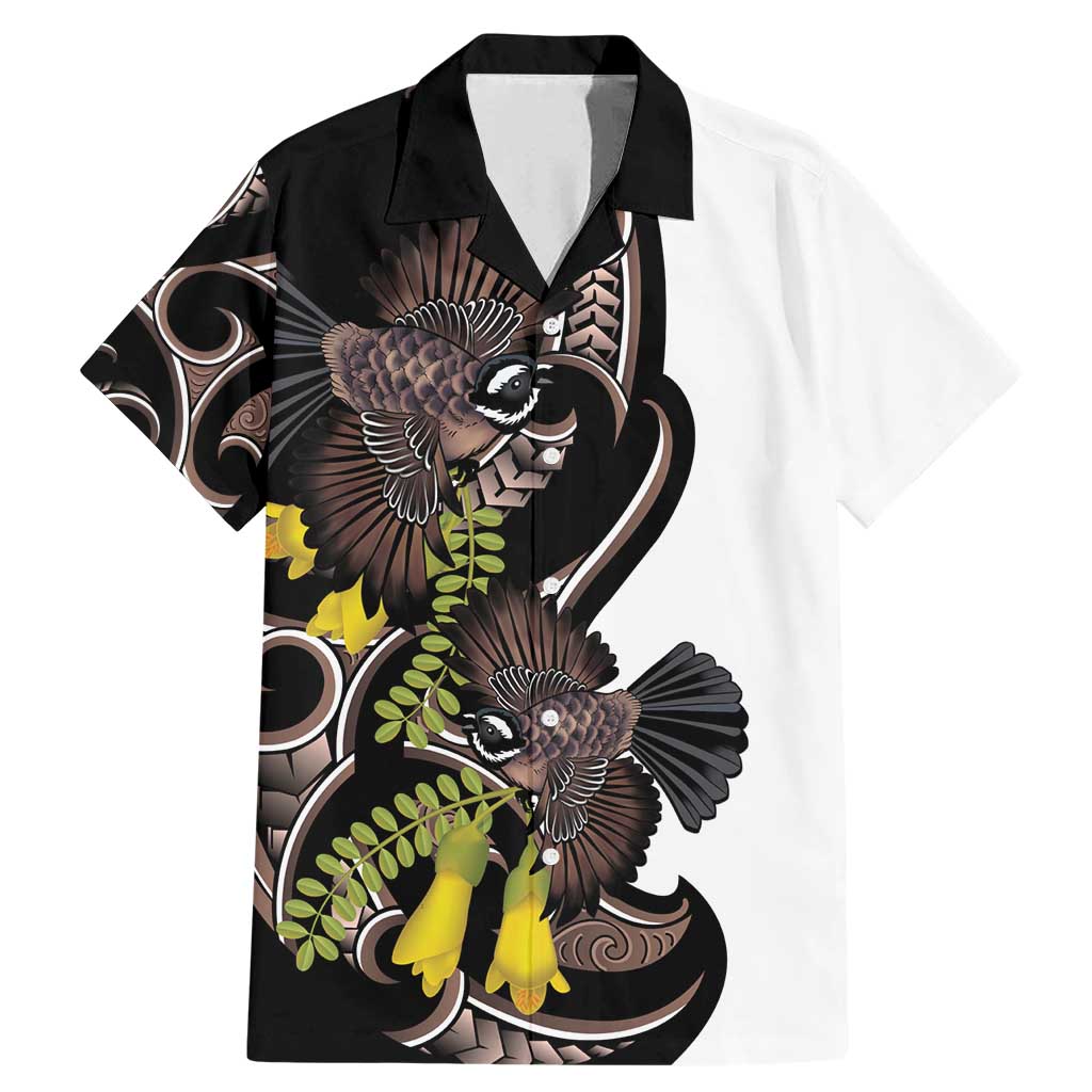 New Zealand Valentines Day Family Matching Mermaid Dress and Hawaiian Shirt Piwakawaka Lovers Maori Koru Tattoo - Aussie Hoodie