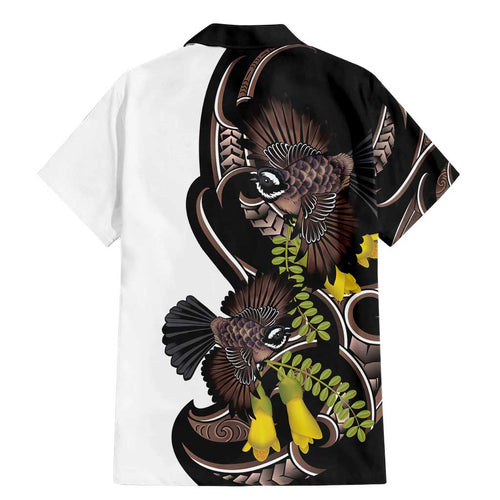 New Zealand Valentines Day Family Matching Mermaid Dress and Hawaiian Shirt Piwakawaka Lovers Maori Koru Tattoo - Aussie Hoodie