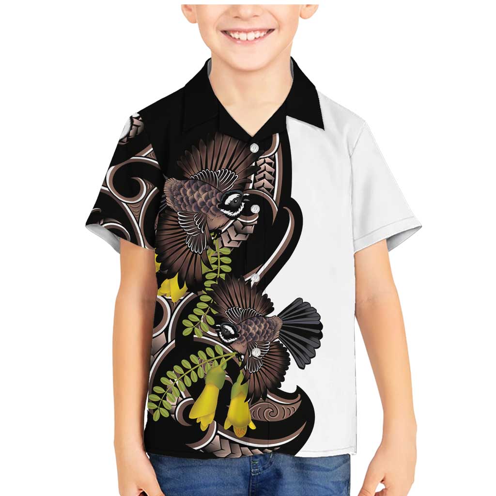 New Zealand Valentines Day Family Matching Mermaid Dress and Hawaiian Shirt Piwakawaka Lovers Maori Koru Tattoo - Aussie Hoodie