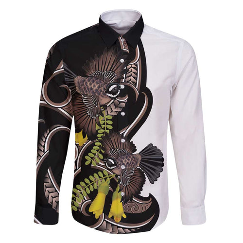 New Zealand Valentines Day Family Matching Off Shoulder Maxi Dress and Hawaiian Shirt Piwakawaka Lovers Maori Koru Tattoo - Aussie Hoodie