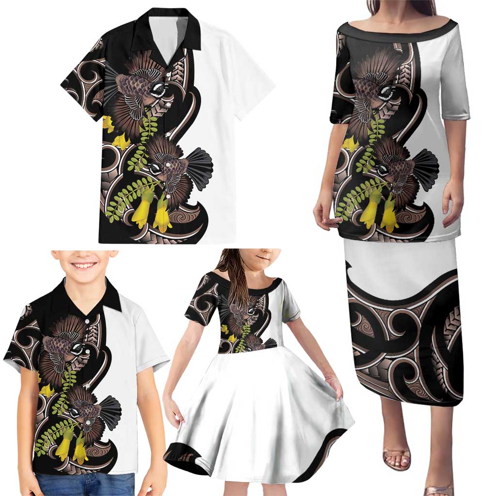 New Zealand Valentines Day Family Matching Puletasi and Hawaiian Shirt Piwakawaka Lovers Maori Koru Tattoo - Aussie Hoodie