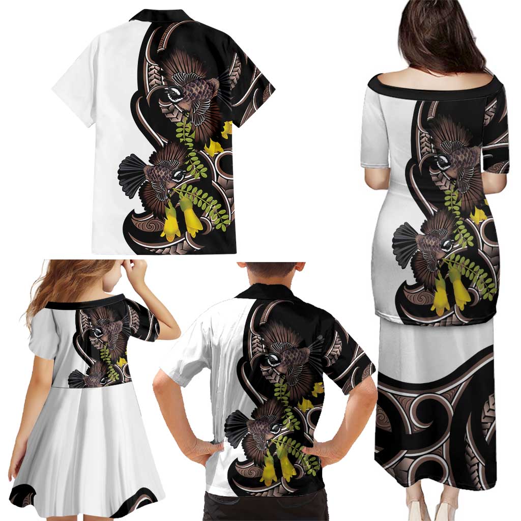 New Zealand Valentines Day Family Matching Puletasi and Hawaiian Shirt Piwakawaka Lovers Maori Koru Tattoo - Aussie Hoodie