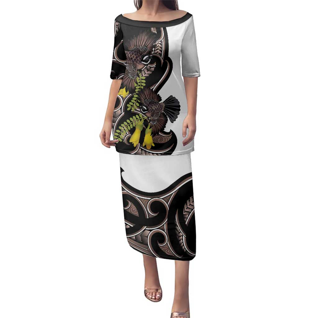New Zealand Valentines Day Family Matching Puletasi and Hawaiian Shirt Piwakawaka Lovers Maori Koru Tattoo - Aussie Hoodie