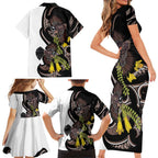 New Zealand Valentines Day Family Matching Short Sleeve Bodycon Dress and Hawaiian Shirt Piwakawaka Lovers Maori Koru Tattoo - Aussie Hoodie