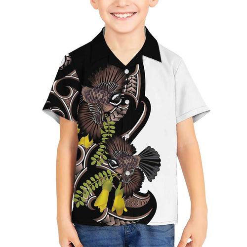New Zealand Valentines Day Family Matching Short Sleeve Bodycon Dress and Hawaiian Shirt Piwakawaka Lovers Maori Koru Tattoo - Aussie Hoodie