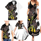 New Zealand Valentines Day Family Matching Summer Maxi Dress and Hawaiian Shirt Piwakawaka Lovers Maori Koru Tattoo - Aussie Hoodie