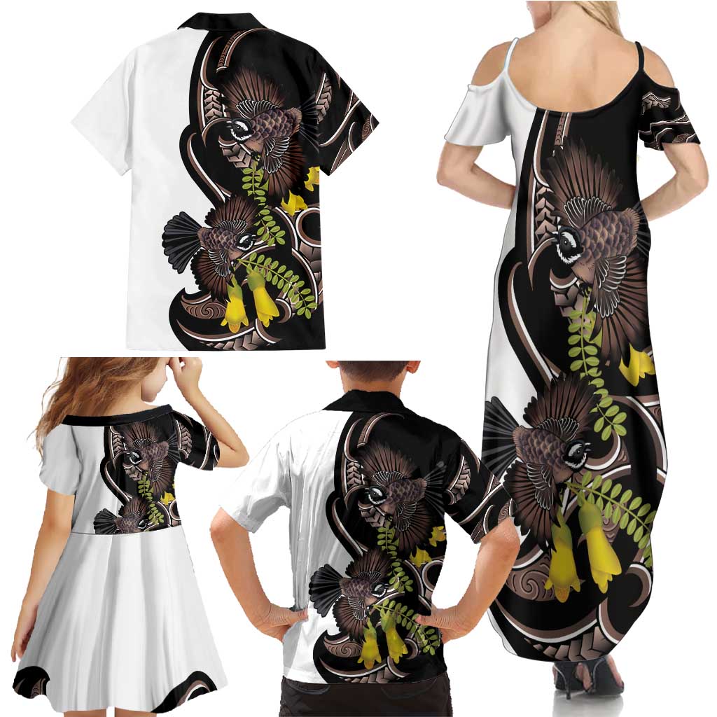 New Zealand Valentines Day Family Matching Summer Maxi Dress and Hawaiian Shirt Piwakawaka Lovers Maori Koru Tattoo - Aussie Hoodie
