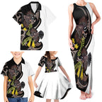 New Zealand Valentines Day Family Matching Tank Maxi Dress and Hawaiian Shirt Piwakawaka Lovers Maori Koru Tattoo - Aussie Hoodie