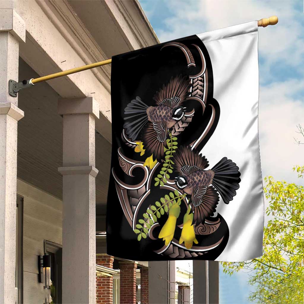 New Zealand Valentines Day Garden Flag Piwakawaka Lovers Maori Koru Tattoo - Aussie Hoodie