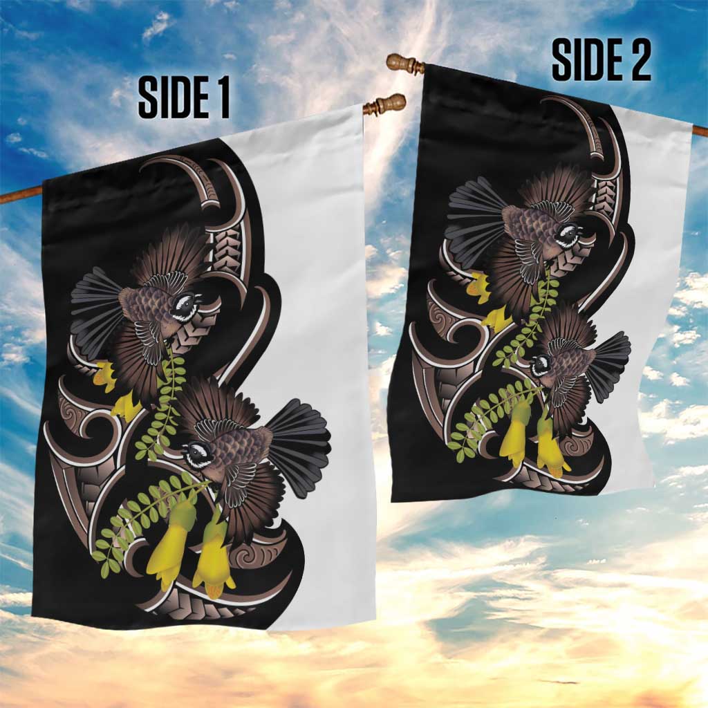 New Zealand Valentines Day Garden Flag Piwakawaka Lovers Maori Koru Tattoo - Aussie Hoodie