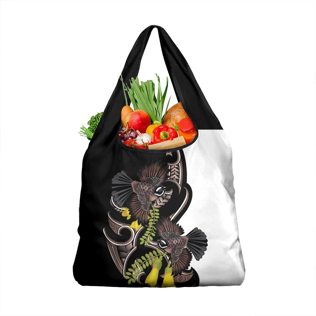 New Zealand Valentines Day Grocery Bag Piwakawaka Lovers Maori Koru Tattoo - Aussie Hoodie