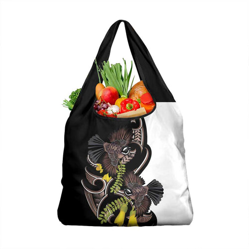 New Zealand Valentines Day Grocery Bag Piwakawaka Lovers Maori Koru Tattoo - Aussie Hoodie