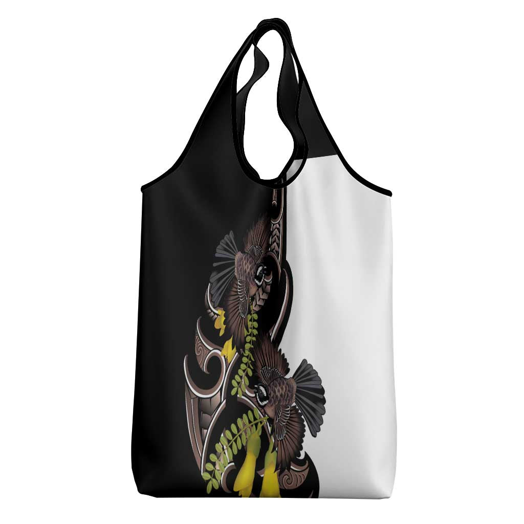 New Zealand Valentines Day Grocery Bag Piwakawaka Lovers Maori Koru Tattoo - Aussie Hoodie