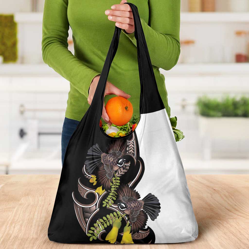 New Zealand Valentines Day Grocery Bag Piwakawaka Lovers Maori Koru Tattoo - Aussie Hoodie