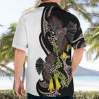 New Zealand Valentines Day Hawaiian Shirt Piwakawaka Lovers Maori Koru Tattoo - Aussie Hoodie