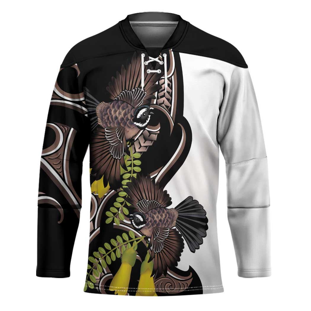 New Zealand Valentines Day Hockey Jersey Piwakawaka Lovers Maori Koru Tattoo - Aussie Hoodie