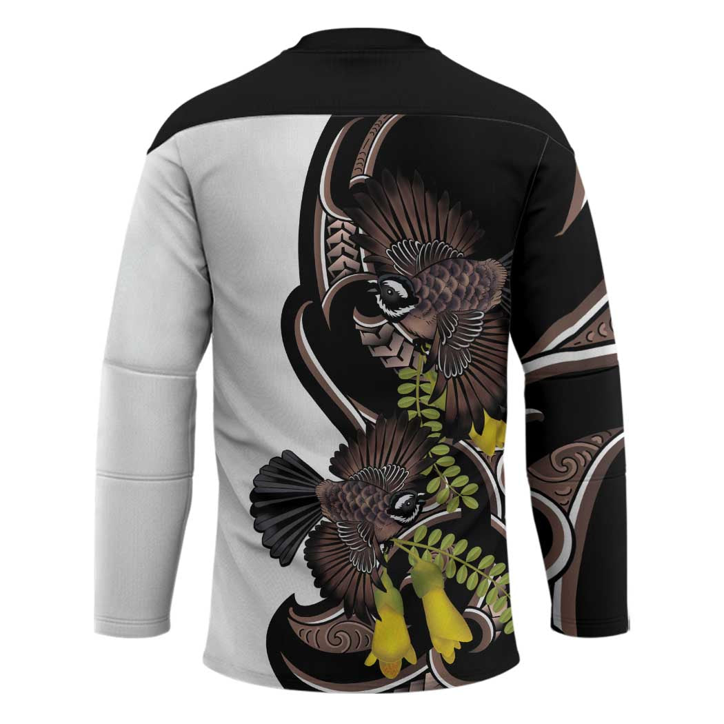 New Zealand Valentines Day Hockey Jersey Piwakawaka Lovers Maori Koru Tattoo - Aussie Hoodie