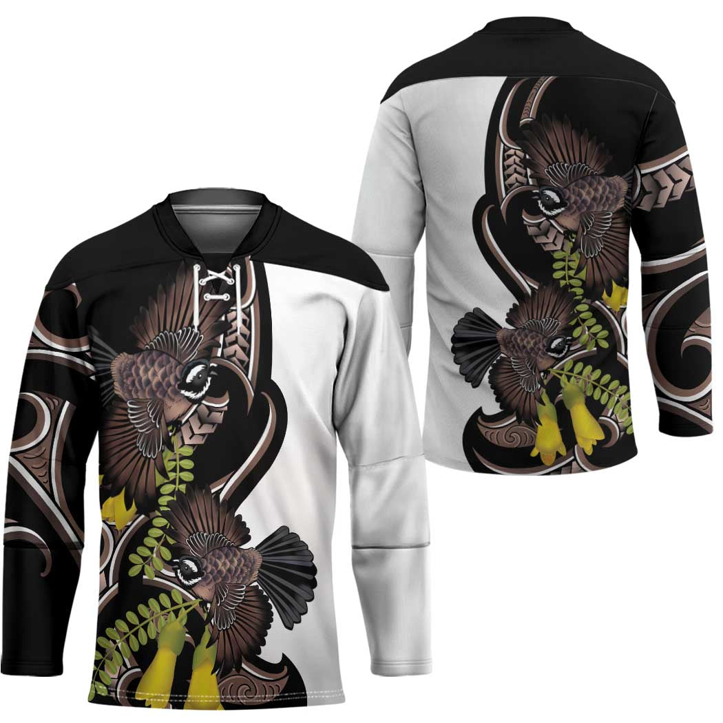 New Zealand Valentines Day Hockey Jersey Piwakawaka Lovers Maori Koru Tattoo - Aussie Hoodie