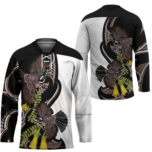 New Zealand Valentines Day Hockey Jersey Piwakawaka Lovers Maori Koru Tattoo - Aussie Hoodie