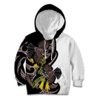 New Zealand Valentines Day Kid Hoodie Piwakawaka Lovers Maori Koru Tattoo - Aussie Hoodie