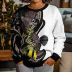 New Zealand Valentines Day Kid Ugly Christmas Sweater Piwakawaka Lovers Maori Koru Tattoo - Aussie Hoodie