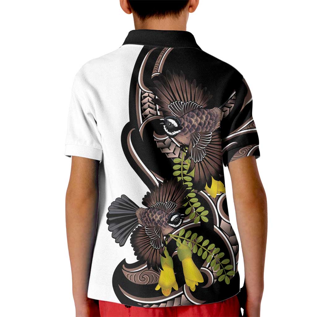 New Zealand Valentines Day Kid Polo Shirt Piwakawaka Lovers Maori Koru Tattoo - Aussie Hoodie