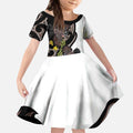 New Zealand Valentines Day Kid Short Sleeve Dress Piwakawaka Lovers Maori Koru Tattoo - Aussie Hoodie