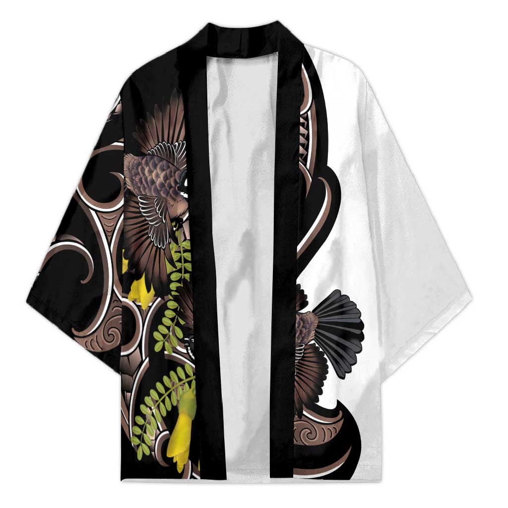 New Zealand Valentines Day Kimono Piwakawaka Lovers Maori Koru Tattoo - Aussie Hoodie