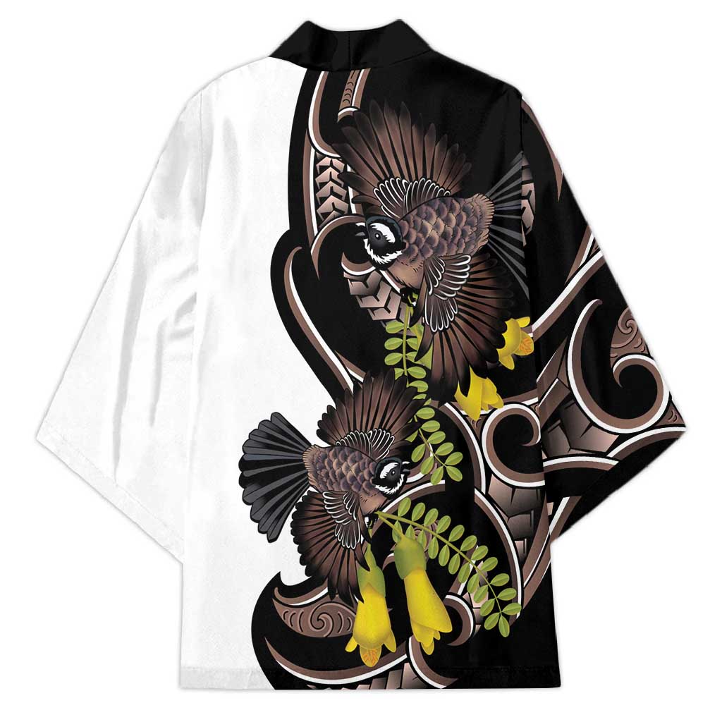 New Zealand Valentines Day Kimono Piwakawaka Lovers Maori Koru Tattoo - Aussie Hoodie