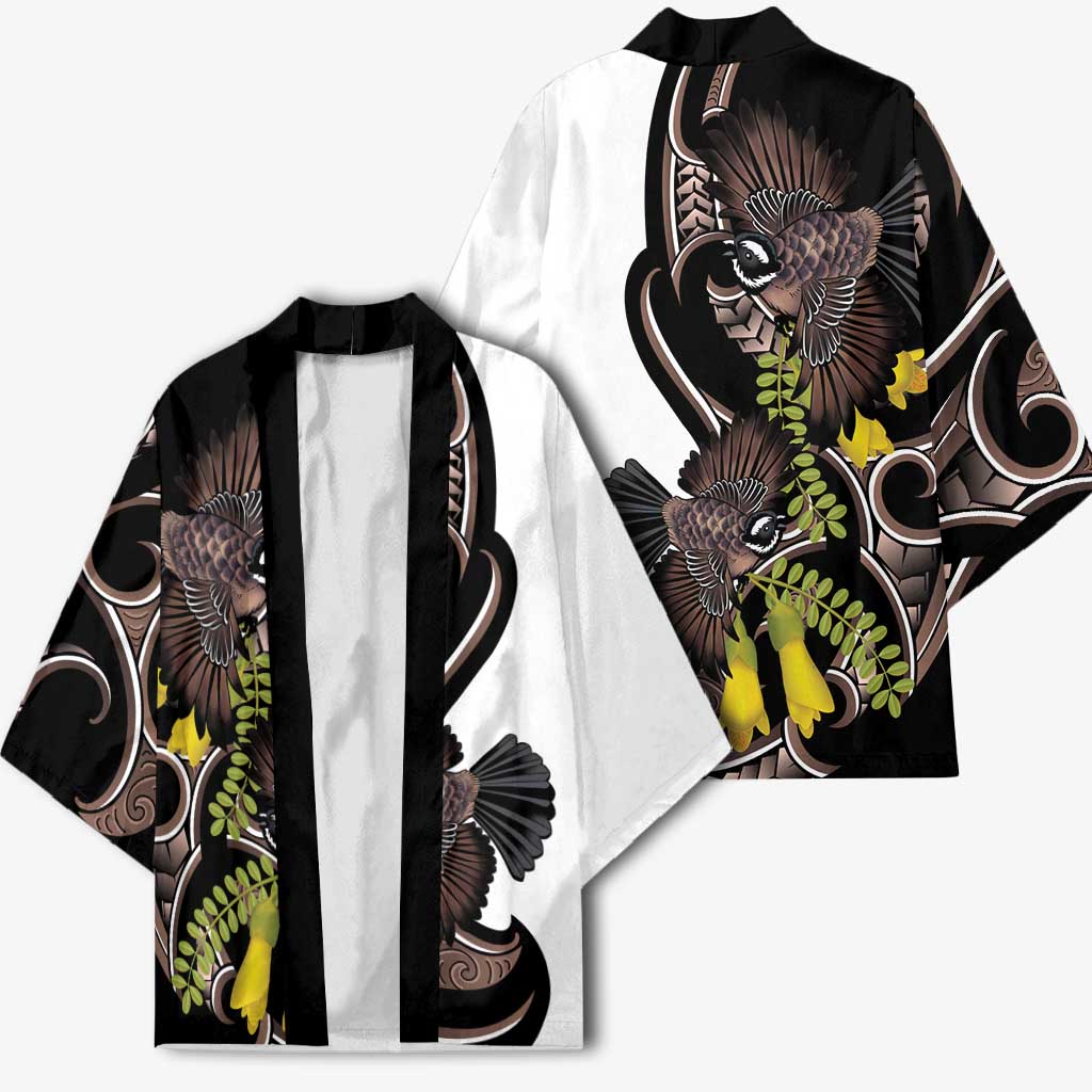 New Zealand Valentines Day Kimono Piwakawaka Lovers Maori Koru Tattoo - Aussie Hoodie