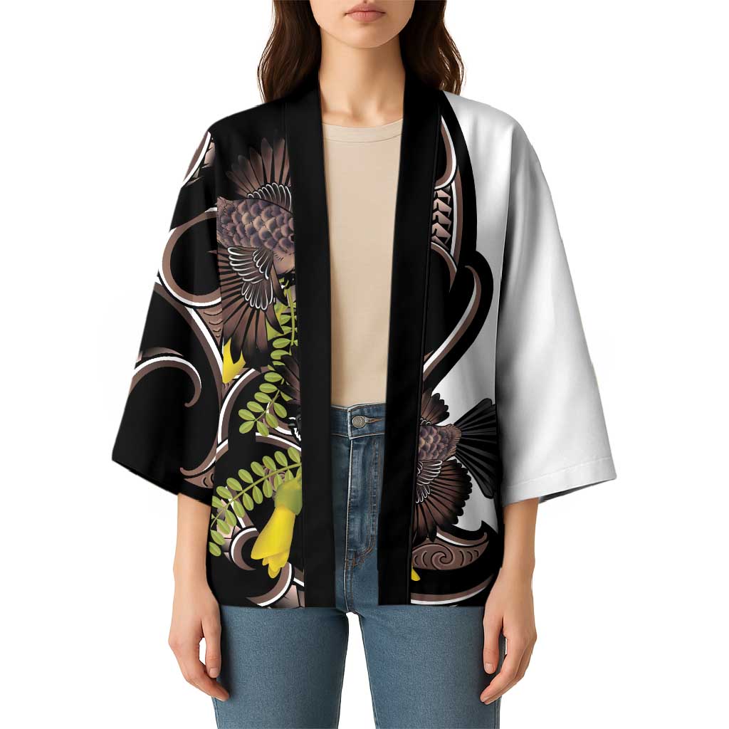 New Zealand Valentines Day Kimono Piwakawaka Lovers Maori Koru Tattoo - Aussie Hoodie