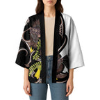 New Zealand Valentines Day Kimono Piwakawaka Lovers Maori Koru Tattoo - Aussie Hoodie