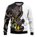 New Zealand Valentines Day Ugly Christmas Sweater Piwakawaka Lovers Maori Koru Tattoo - Aussie Hoodie