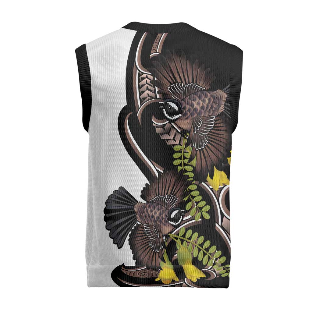 New Zealand Valentines Day Christmas Knitted V-Neck Vest Piwakawaka Lovers Maori Koru Tattoo - Aussie Hoodie