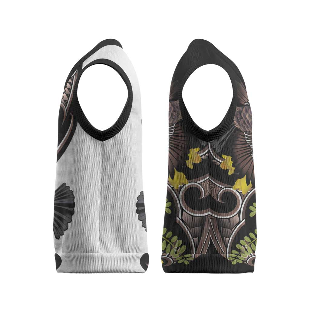 New Zealand Valentines Day Christmas Knitted V-Neck Vest Piwakawaka Lovers Maori Koru Tattoo - Aussie Hoodie